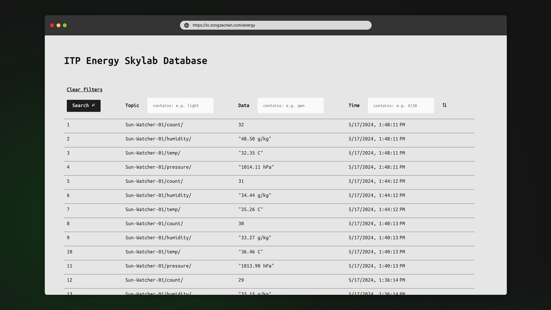 Snapshot of a database